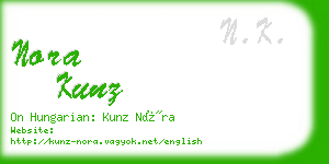 nora kunz business card